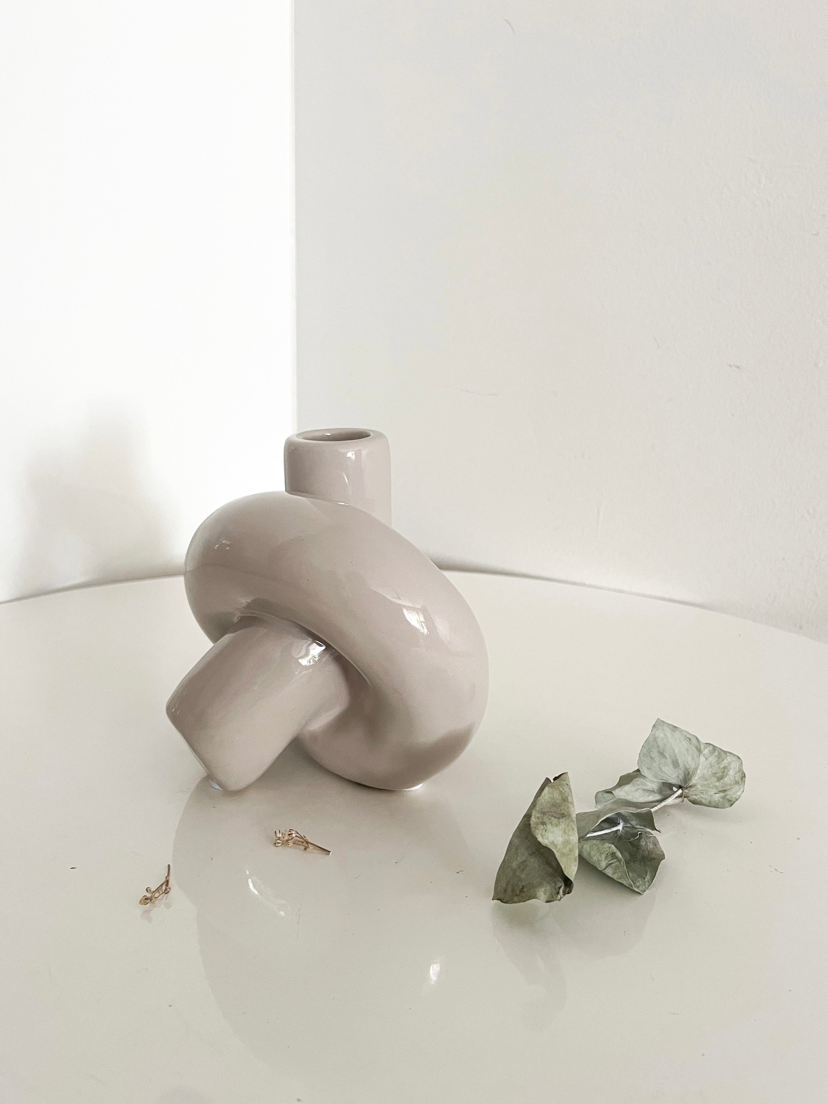 Glazed Knot Candle Holder